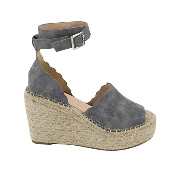 Ccocci Shoes Grey Espadrille Wedges Wedge Sandals 9 - Picture 1 of 11